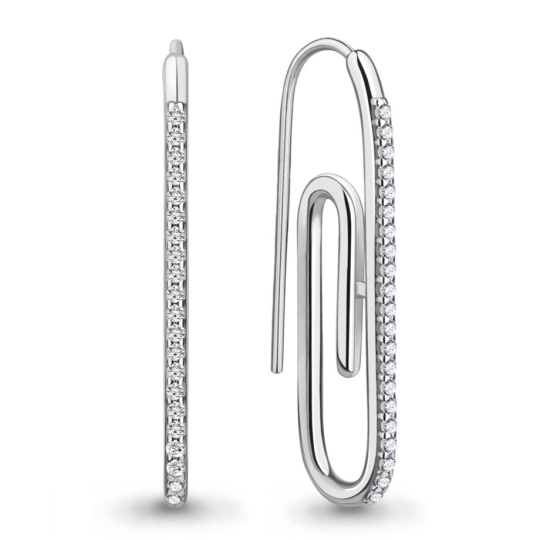 Серьги из серебра с ювелирными кристаллами