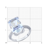 Кольцо из серебра с фианитами