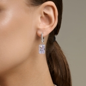 Серьги из серебра с фианитами
