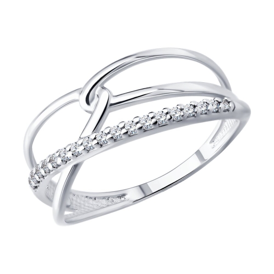 Кольцо из серебра с фианитами