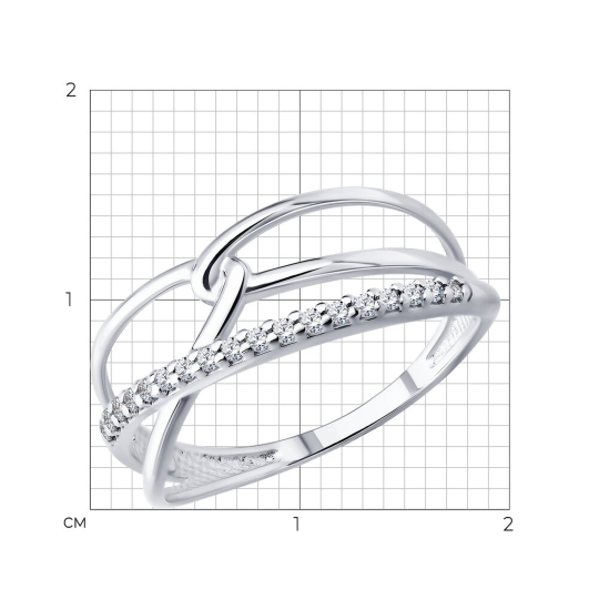 Кольцо из серебра с фианитами