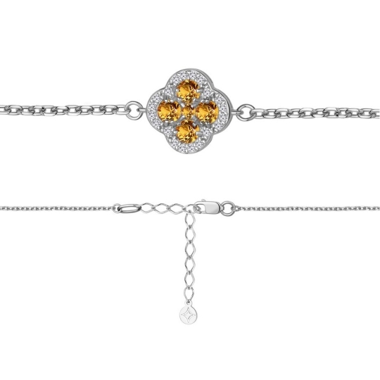 Браслет из текстиля с серебряными вставками