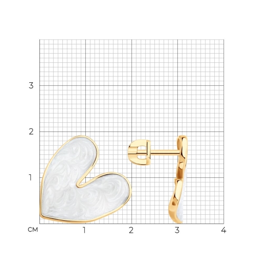 Серьги из серебра с позолотой и эмалью