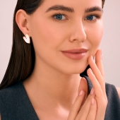 Серьги из серебра с позолотой и эмалью