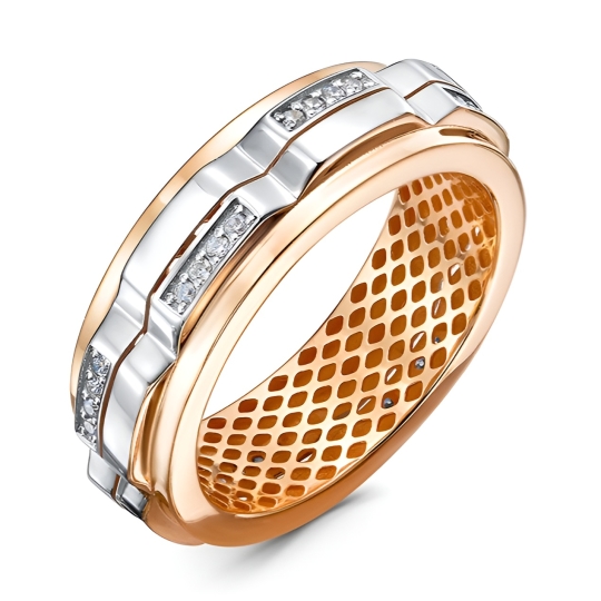 Кольцо из золота с бриллиантами и изумрудом