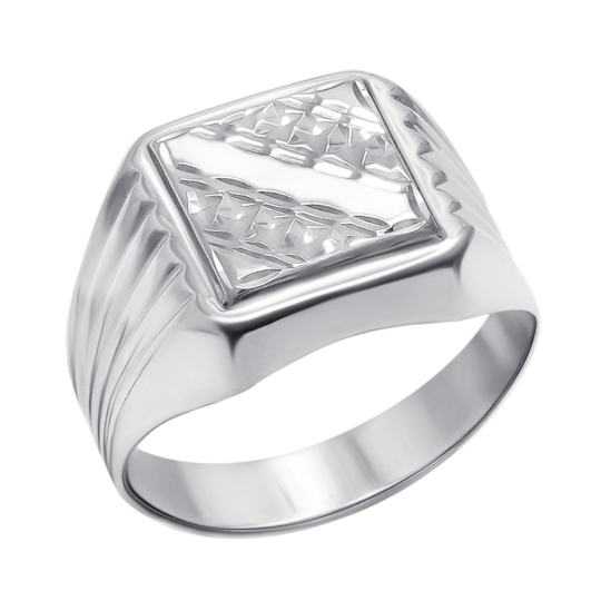 Кольцо из серебра с аметистом и фианитами