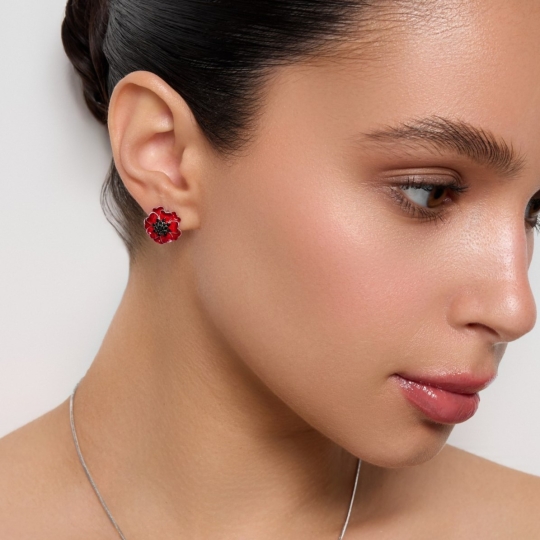 Серьги-конго из серебра с алмазной гранью