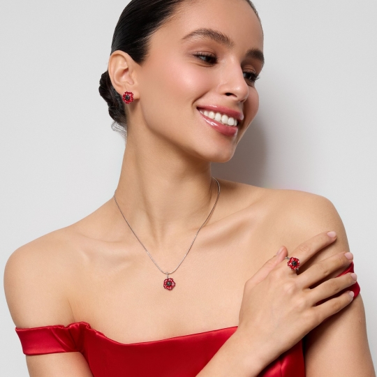 Серьги-конго из серебра с алмазной гранью