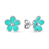 Серьги из серебра с эмалью