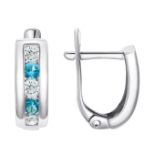 Серьги из серебра с фианитами