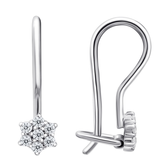 Серьги из серебра с топазами London и фианитами