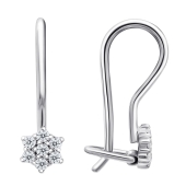Серьги из серебра с фианитами