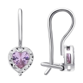 Серьги из серебра с фианитами