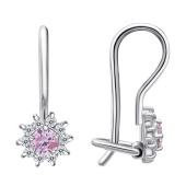 Серьги из серебра с фианитами