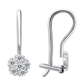 Серьги из серебра с фианитами