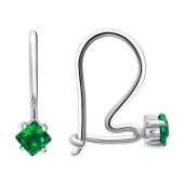 Серьги из серебра с фианитами