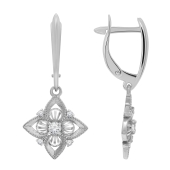 Серьги из серебра с фианитами
