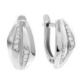 Серьги из серебра с фианитами