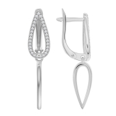 Серьги из серебра с фианитами