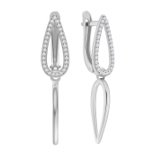 Серьги из серебра с фианитами