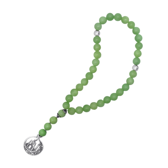 Чётки из агата с серебряными вставками