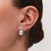 Серьги из серебра с фианитами