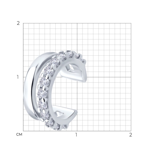 Серьги из серебра с рубиновыми корундами и фианитами