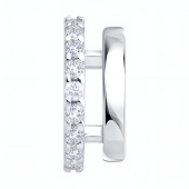 Серьга-кафф из серебра с фианитами