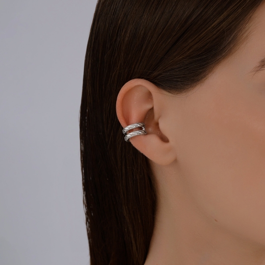 Серьги из серебра с агатами и фианитами