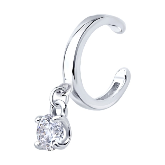 Одиночная серьга из серебра