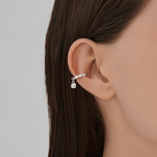 Одиночная серьга из серебра