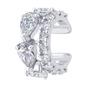 Серьга-кафф из серебра с фианитами