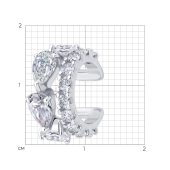 Серьга-кафф из серебра с фианитами