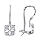 Серьги из серебра с фианитами