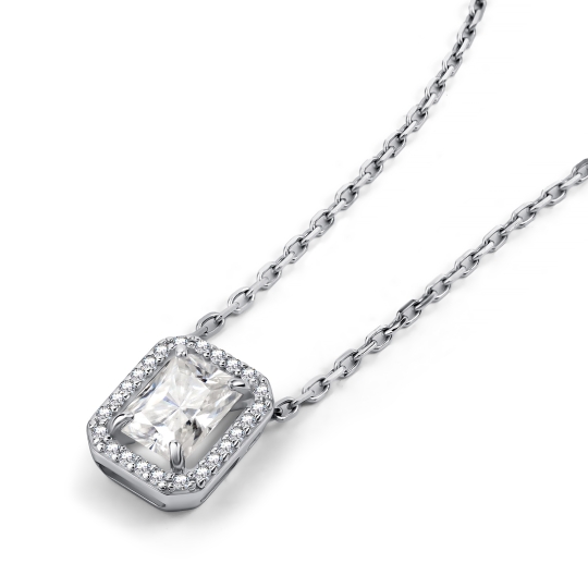 Серьги из серебра с бриллианитами и фианитами