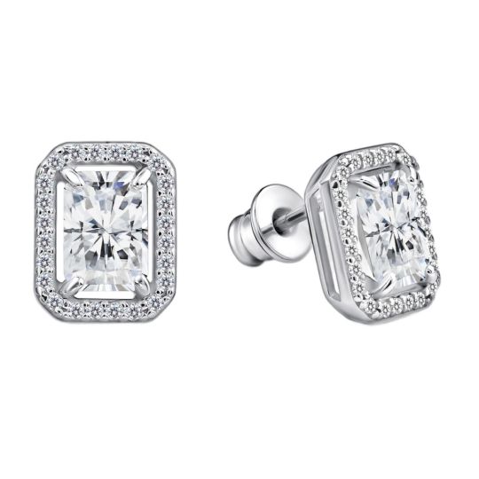 Серьги из серебра с ювелирными кристаллами