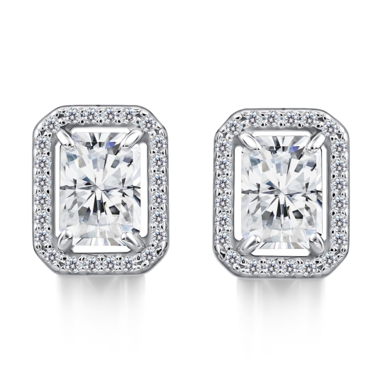 Серьги из серебра с ювелирными кристаллами