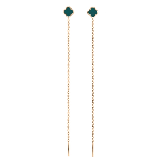 Серьги из серебра с позолотой и эмалью