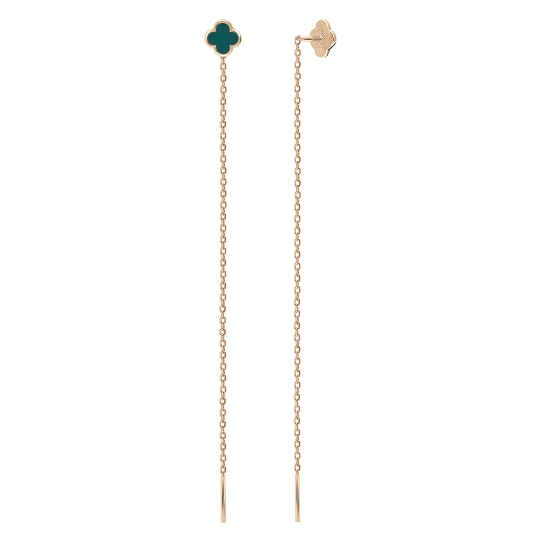 Серьги из серебра с позолотой и эмалью