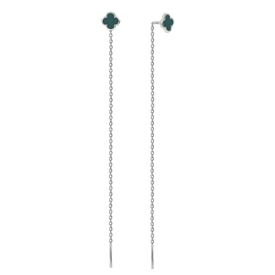 Серьги из серебра с позолотой и эмалью