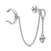 Одиночная серьга из серебра с эмалью