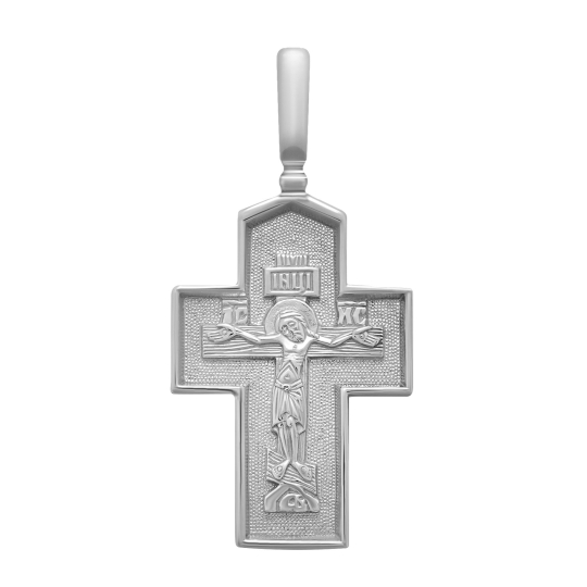 Крест из дерева с серебряными вставками на гайтане