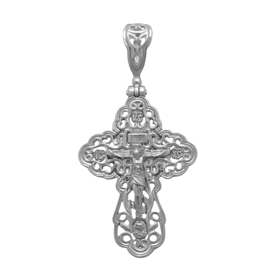 Подвеска-крест из серебра с эмалью