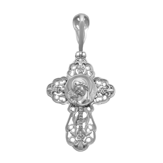 Подвеска-крест из серебра с эмалью