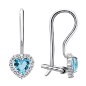 Серьги из серебра с фианитами