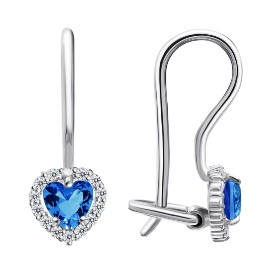 Серьги из серебра с фианитами