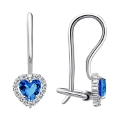 Серьги из серебра с фианитами