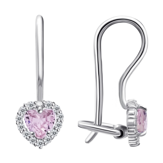 Серьги из серебра с фианитами