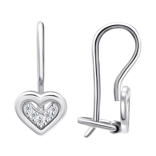 Серьги из серебра с фианитами