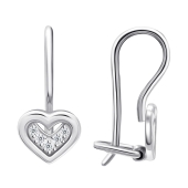 Серьги из серебра с фианитами